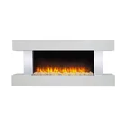 1000W/2000W Indoor Wall Mounted Flame Electric Fireplace With White Surround