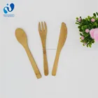 WanuoCraft 16cm Cheap Bamboo Fiber Baby Spoon Fork Knife Flatware Dinnerware Set