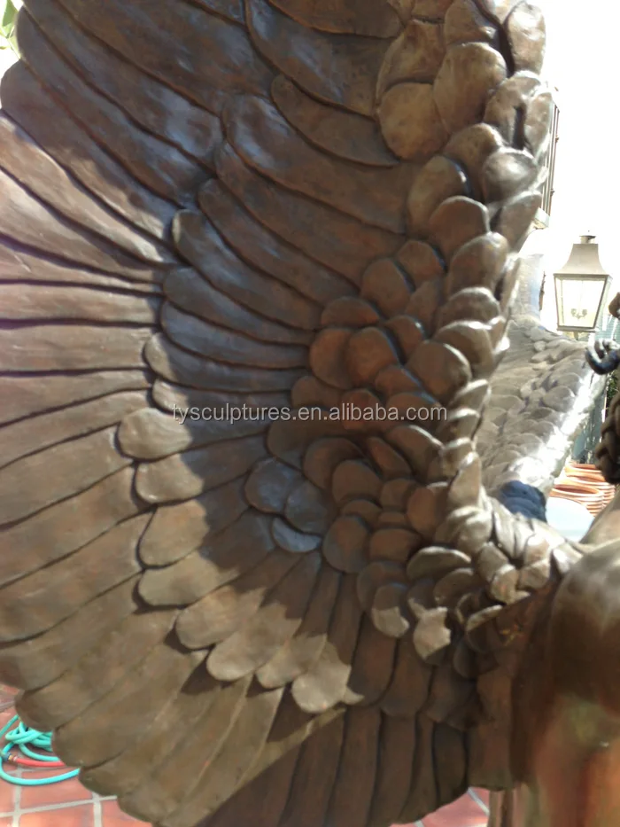 Life Size Metal Cast Bronze Winged Angel Statue Water Fountain for ...