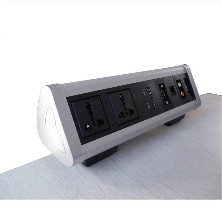 Office Desk Surface Mount Electrical Power Outlets Clamp On Table