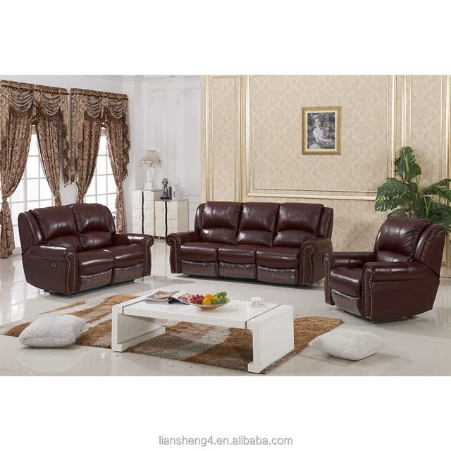 Home furniture living room sofa sets 3 seat recliner sofa covers sectional recliner leather sofa set