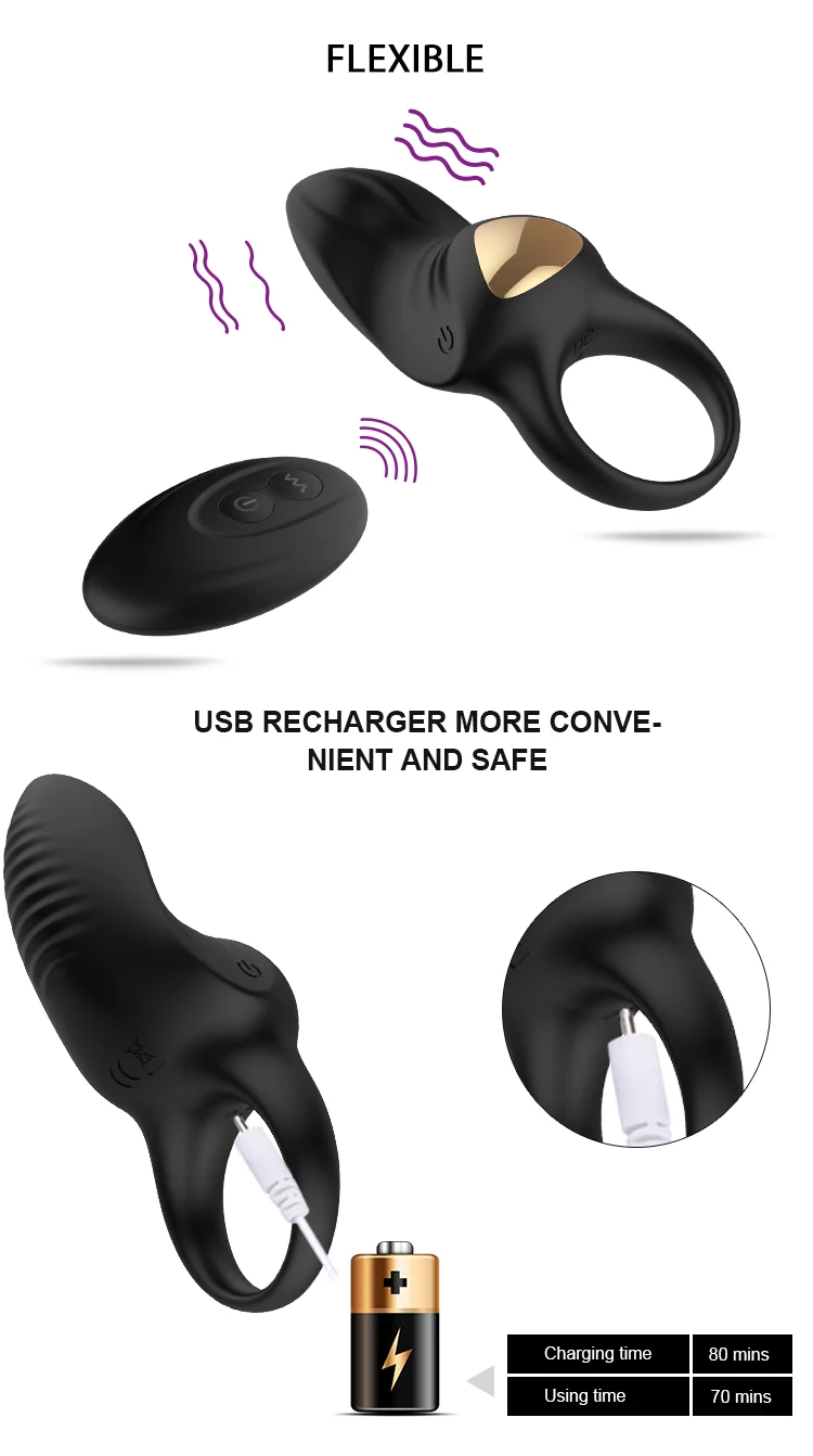 Silicon Man Penis Vibrator For Vibrating Sex Toys Men Cock Ring