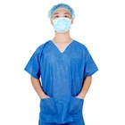 cheap china wholesale clothing Doctor Medical Uniform disposable non woven green blue scrub suit