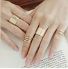 Korean Gold Silver Rings Female Anillos Stack Plain Band Midi Mid Finger Knuckle Ring Sets for Women Three finger Ring