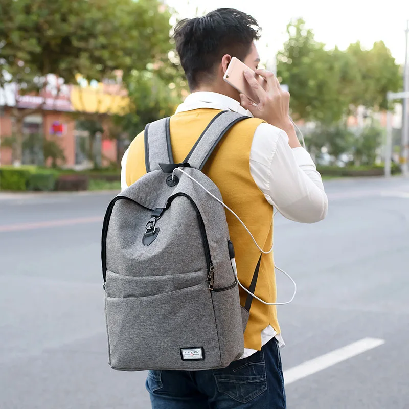 Anti Theft Men Backpack Canvas Large USB Recharging Women Laptop Bag Boy Girl School Bag Teenager Travel Backpack Mochila BP0209 (21)