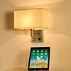 USB charging head wall lamp led creative hotel bedroom bedside wall lamp