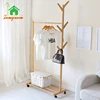 Living room Bamboo wooden hat coat rack tower clothes hanger stand