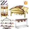 Guangzhou catering equipment and catering material stainless steel 3 tanks copper buffet server food buffet warmer lamps