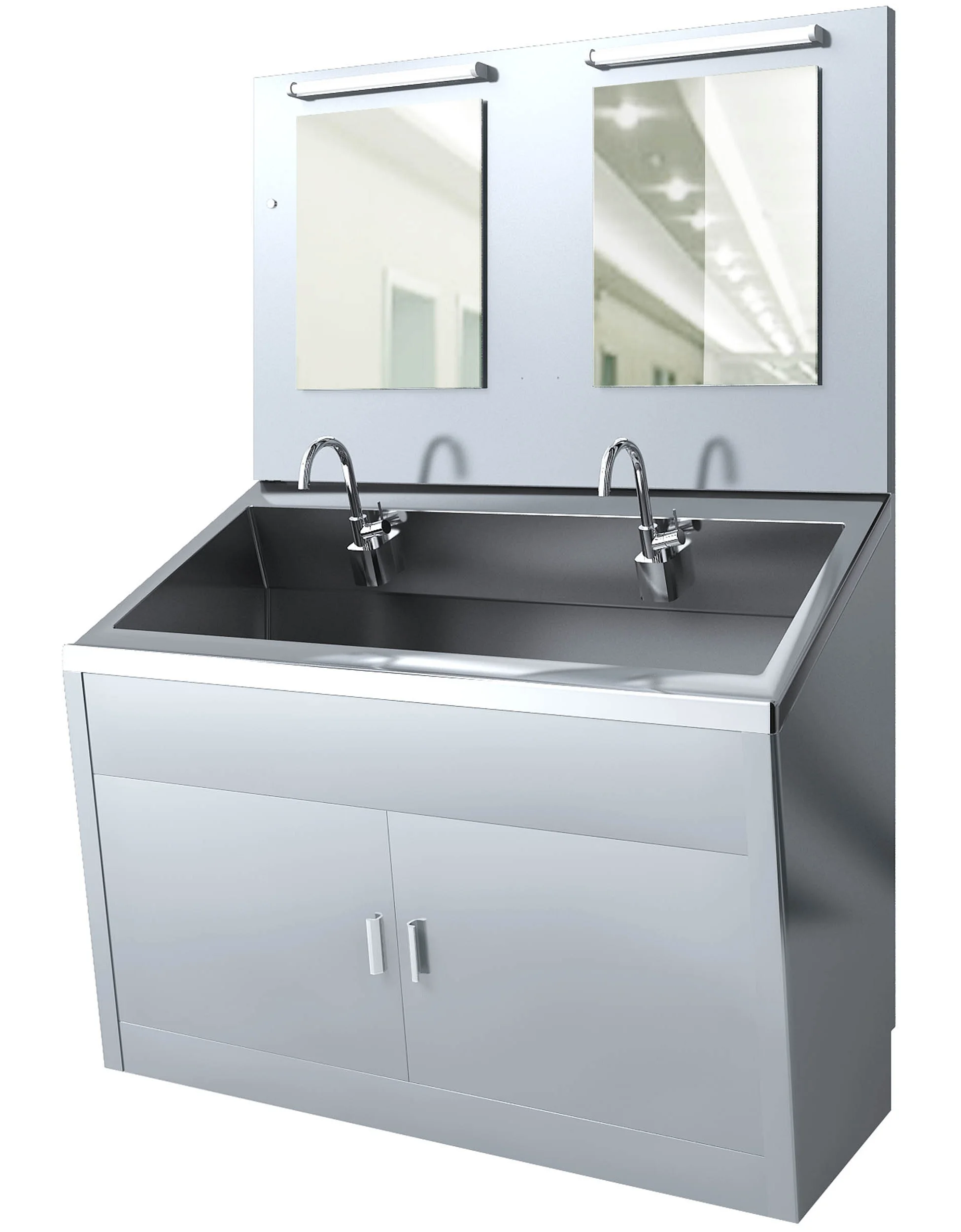 Twoperson Station Stainless Steel Hospital Wash Sink with