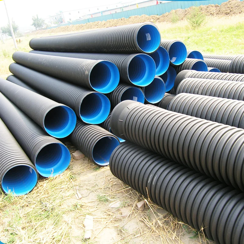 中国生产优质大口径排水管市政工程hdpe双壁波纹管