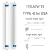 Newest products high quality patented dlc t5 led retrofit tube 175lm/w 16mm replace Master TL5 HO HE 54W 49W 80W