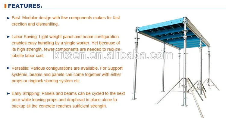 Concrete Slab Formwork Aluminum Shuttering For Building