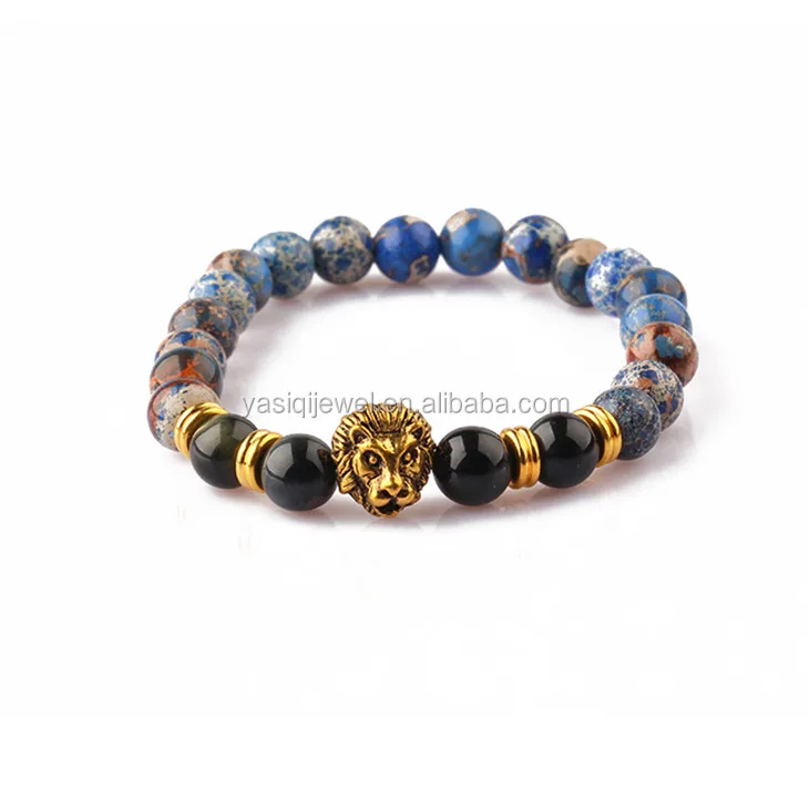 Natural Jasper Stone Bead Bracelet Lion Bracelet Gold Bracelet jewelry for Men, Picture
Natural Jasper Stone Bead Bracelet Lion Bracelet Gold Bracelet jewelry for Men, Picture