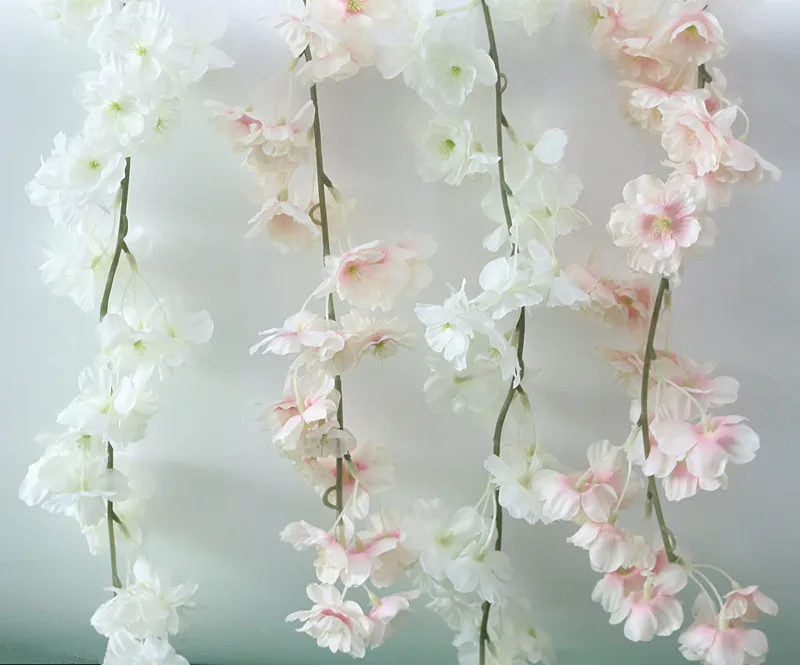Flone Wedding Decoration Artificial Silk Flower Vine Flower Rattan Artificial Cherry Blossoms Flowers Home Party Office Decor (4)
