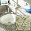 Beige Square Crystal Glass Light Emperador Marble Mosaic Decorative Tile