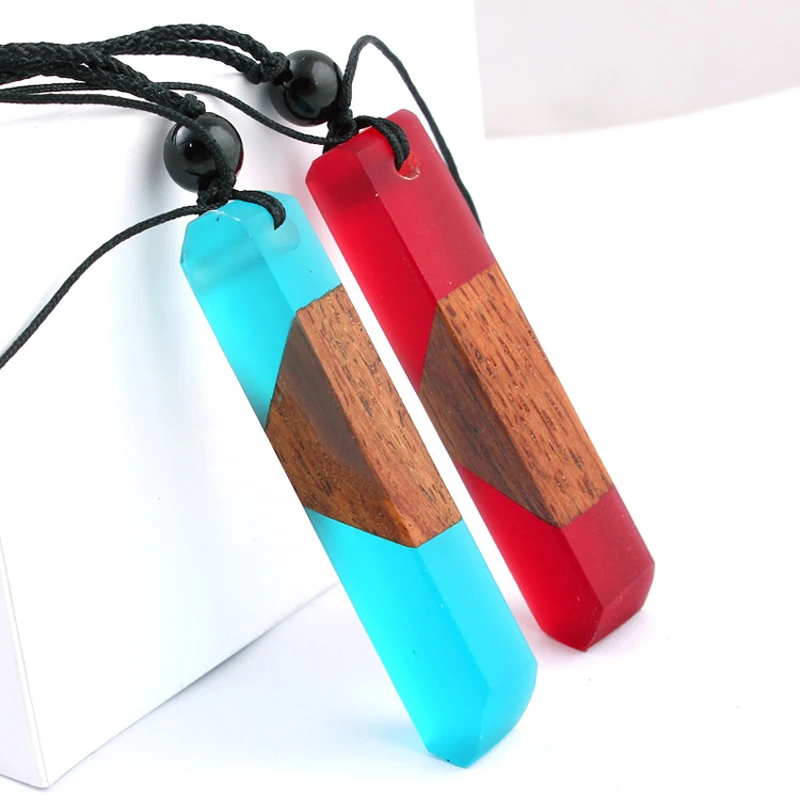 Wholesale High Quality Handmade Adjustable Braided String Matte Resin Wood Rectangle Pendant Necklace For Women and Girls, Red/green/blue
Wholesale High Quality Handmade Adjustable Braided String Matte Resin Wood Rectangle Pendant Necklace For Women and Girls, Red/green/blue