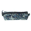 2019 women make up deep blue body textile flower quilted 100% custom cotton pencil bag