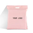 custom printing Strong Self Adhesive pink poly mailer bags with handle envelope courier plastic packaging for shipping