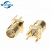 Goldplated SMA Female Straight PCB Edge Mount RF Coaxial Connector