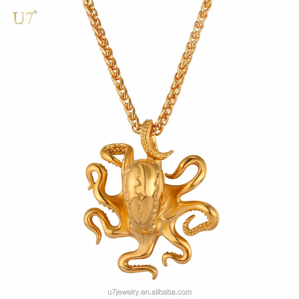 Black / gold plated chunky jewelry free chain 316L stainless steel 3D Animal octopus necklace for men
Black / gold plated chunky jewelry free chain 316L stainless steel 3D Animal octopus necklace for men