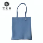 custom handmade cerulean blue pu women handbag big tote bag leather