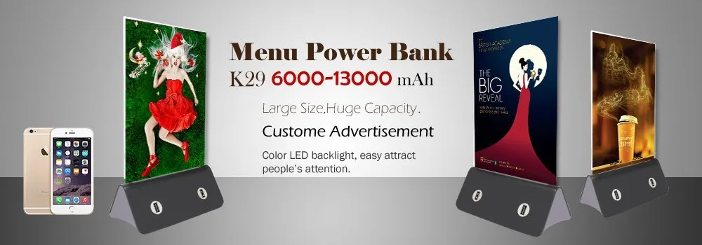Restaurant Ads High Capacity Mobile Power Bank 10000Mah With Logo - ANKUX.COM