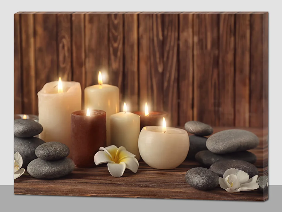 LED candle canvas,light up candle picture,flickering wall painting, View flickering wall
