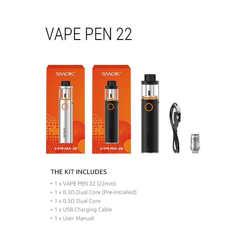 fast delivery original Smok Vape Pen 22 Starter kit 1650mah battery high quality wholesale price