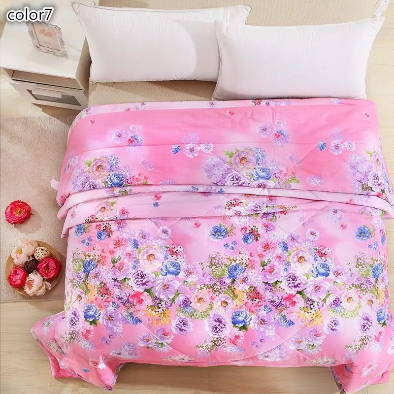 Green summer flowers cartoon 100% cotton summer or autumn air conditioning blanket quilt bedding comforter home tetile.