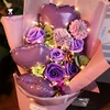 Good Price High Quality Never Withered Soap Roses Flower Bouquet with 3 Balloons Free Luxury Gift Box