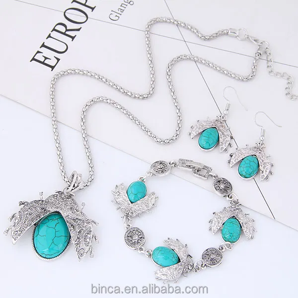 Fashion Vintage insect Turquoise jewelry set MOQ 6sets mixed colors WY150622126
Fashion Vintage insect Turquoise jewelry set MOQ 6sets mixed colors WY150622126