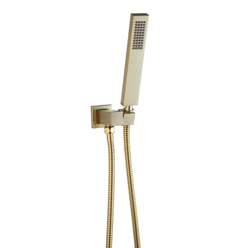 Hand Held Brushed  Gold Brass Bathroom Shower Head
