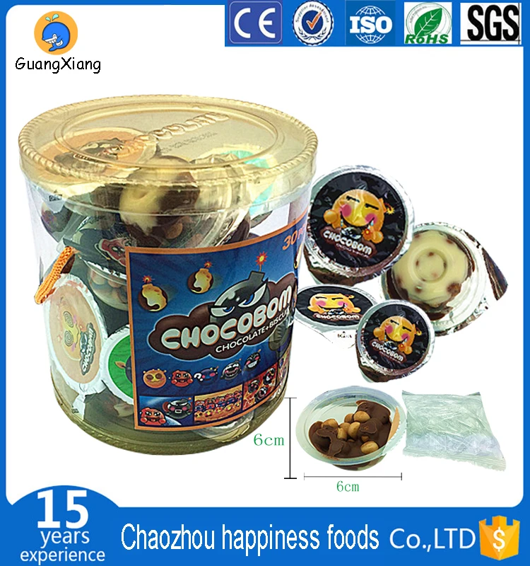 happy star chocolate with sweet biscuit cup