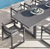 Modern cheap patio outdoor garden aluminum rectangular dining table furniture
