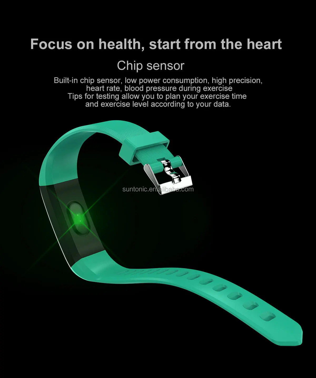 Heart Rate Monitor And Blood Pressure Fitness Tracker Smart Bracelet