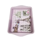 Colorful print rectangular rolling metal serving tin tray