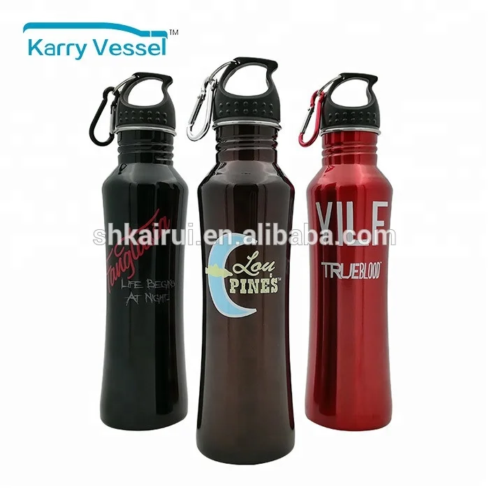 Customized 750 ml Hot sale double wall stainless steel sport water bottle with hand grip for climbing