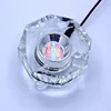 7cm Mini clear octagonal crystal table base led light bottle glorifier stand