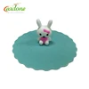 custom cartoon rabbit silicone tea cup lids