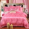 French lace bedding set luxury European bed sheet Korean cotton satin jacquard lace princess four sets BSS03