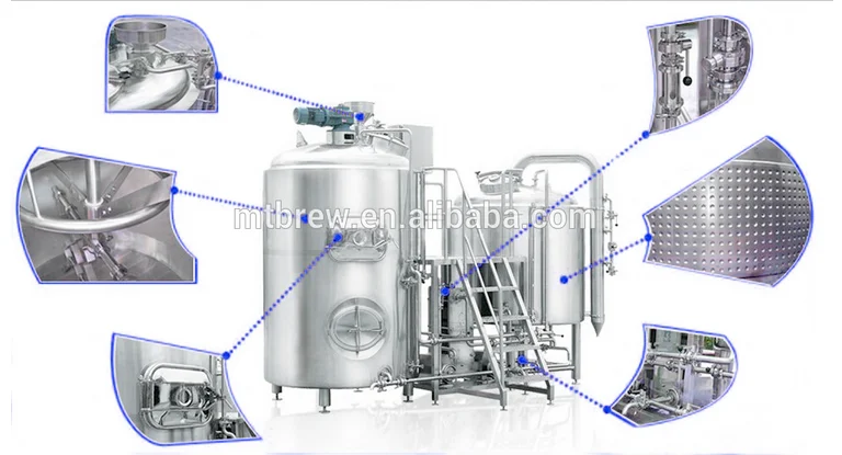 200L stainless steel beer brewing brewhouse