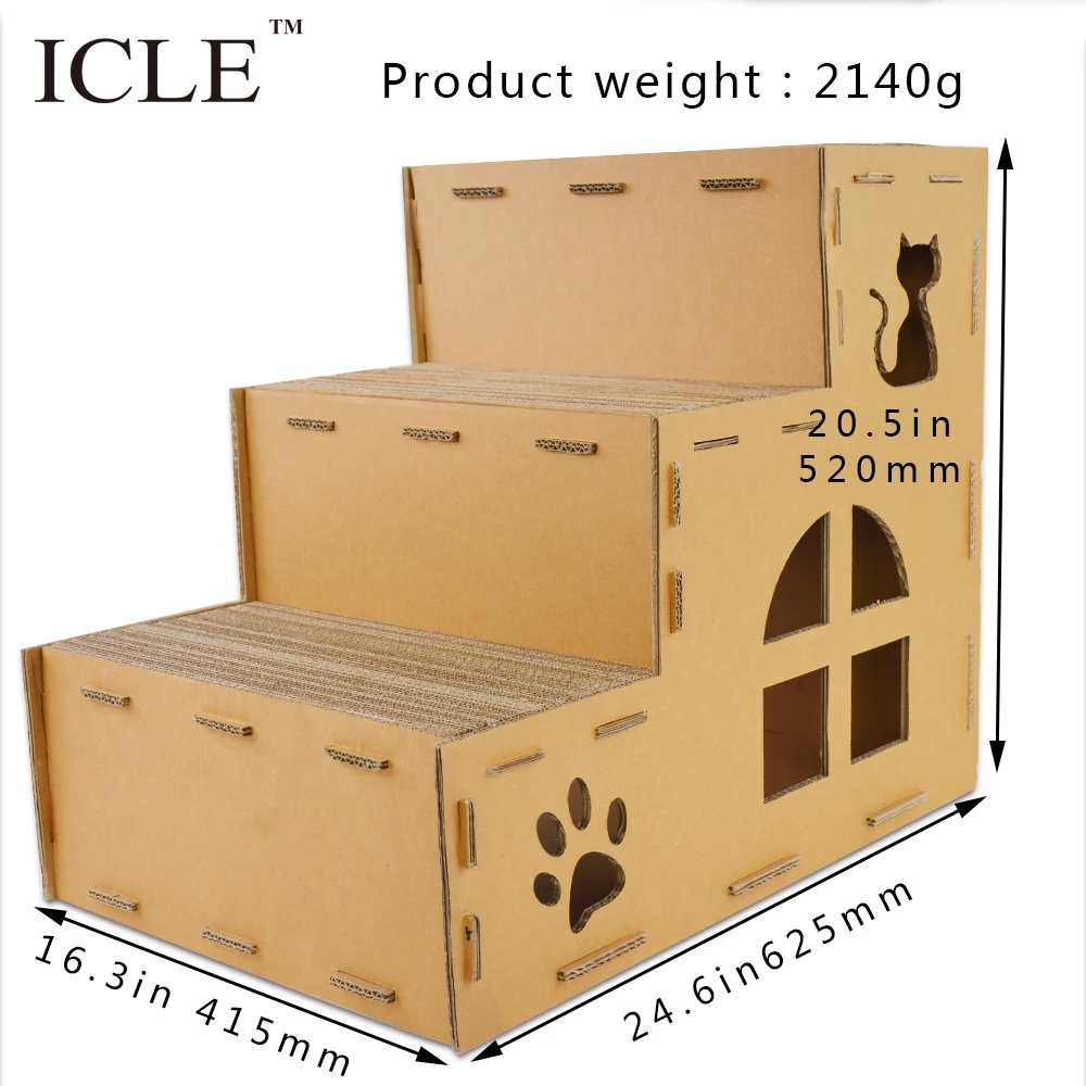 icle Brand-Cat Applications 3 Stairs Layers Corrugated Room Box Houses-ic-0072 DIY cat scratcher tower, Craft
icle Brand-Cat Applications 3 Stairs Layers Corrugated Room Box Houses-ic-0072 DIY cat scratcher tower, Craft