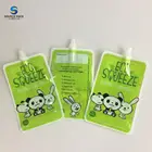 Reusable double zipper baby food pouches green style BPA free