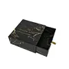 Luxury embossed gold foil logo marble drawer jewelry packaging box with ribbon