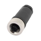 Straight Plastic Assembly 3 4 5 8 12 Pin Female Circular A B D Code for M12 Connector Cable