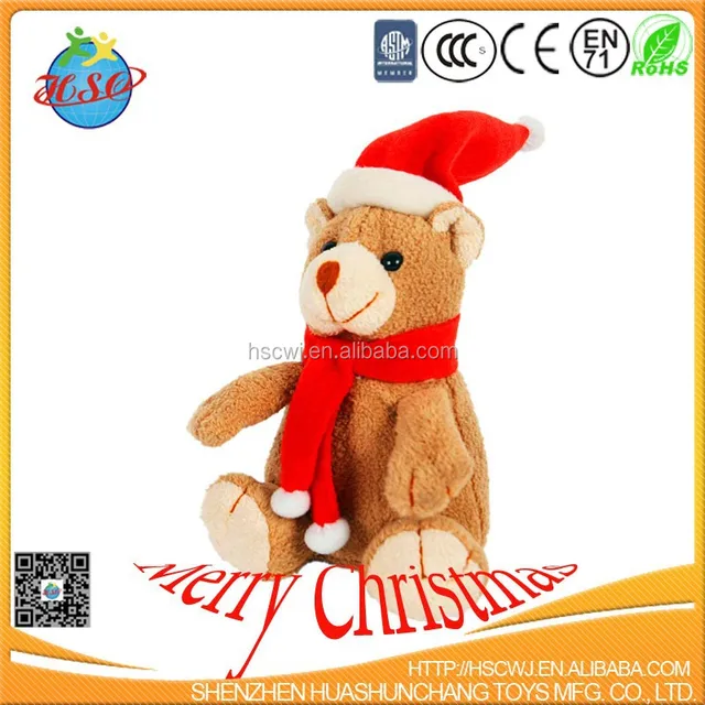 christmas teddy bear christmas hat plush toy