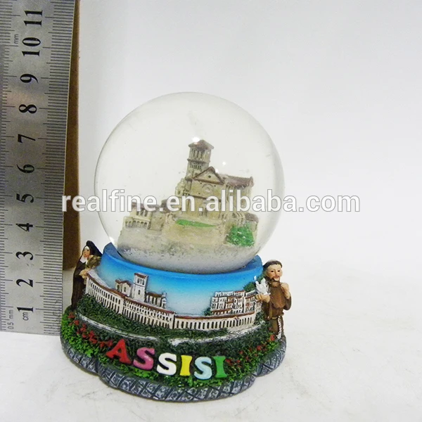 souvenirs gifts resin crafts assisi city snowflake snow globe
