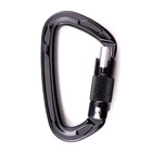 Hook Screw Gate Buckle 22Kn Climbing Black D Shaped Aluminum 4 Inch Carabiner
