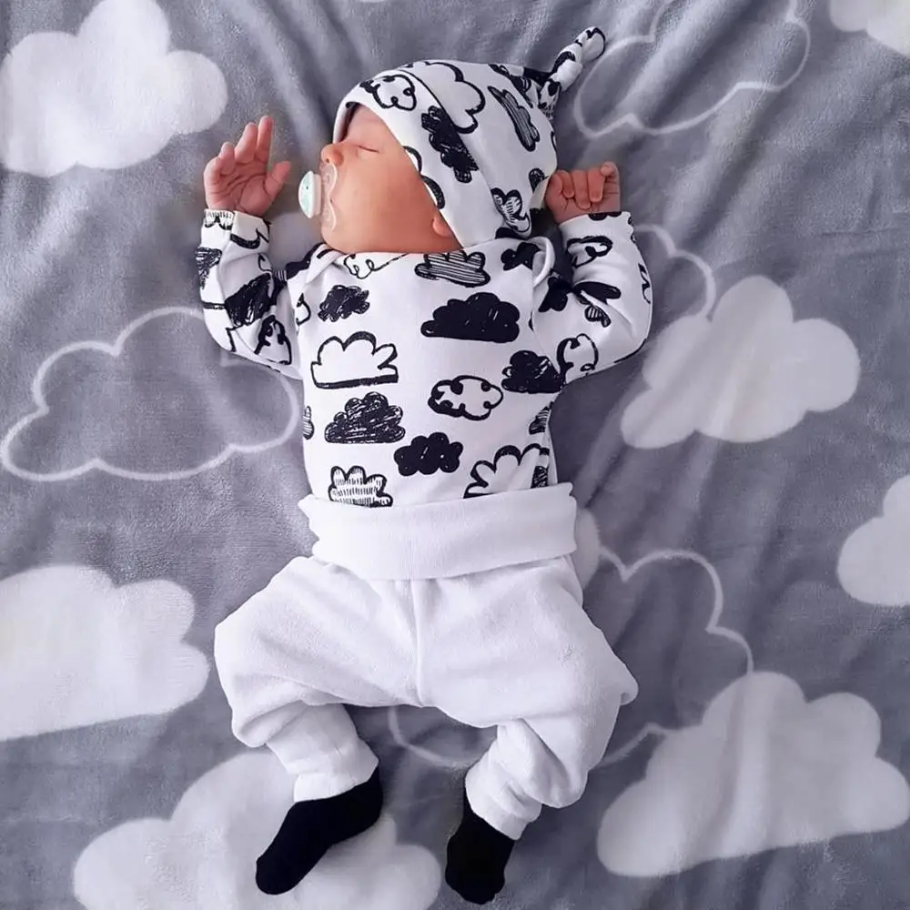 Baby Boys Girls Clothing Sets Infant Boys Clothes Suit Clouds Long Sleeve Sweatshirt + Pants + Hat 3PCS Newborn Outfits Set, As picture
Baby Boys Girls Clothing Sets Infant Boys Clothes Suit Clouds Long Sleeve Sweatshirt + Pants + Hat 3PCS Newborn Outfits Set, As picture