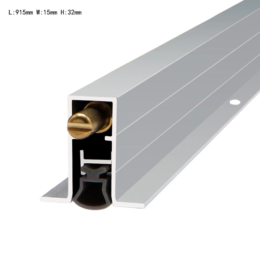 915mm Aluminium Automatic Drop Down Door Bottom Seals Weather Strip U type Edge Groove Hidden Sealing Bar M002 for Wooden Door